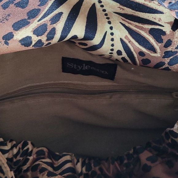 Style & Co. Cheetah Print Straw Tote Bag - Picture 6 of 6